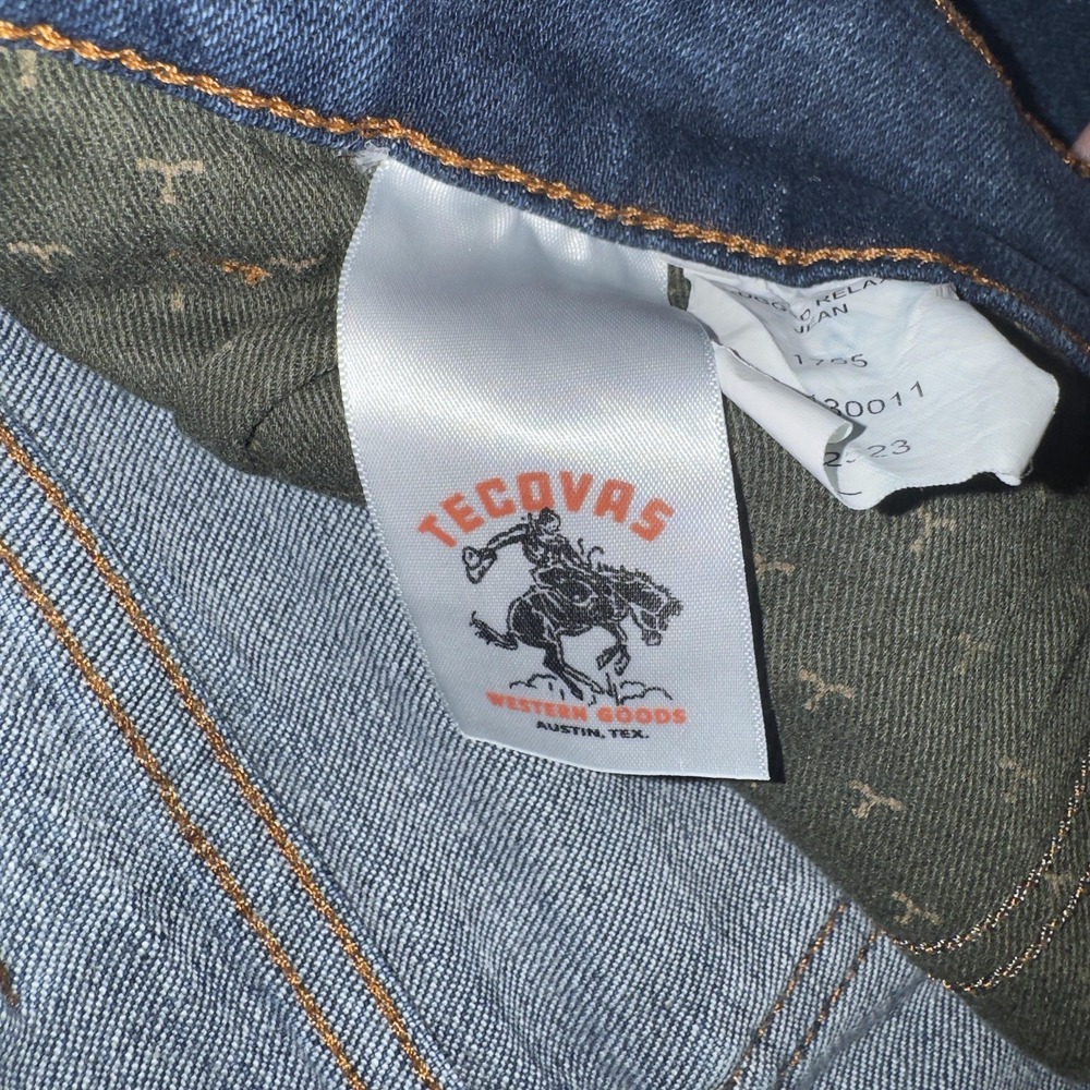Tecovas Jeans Mens 34x32 Blue Rugged Relaxed Fit Straight Leg Denim Stretch - Picture 8 of 13